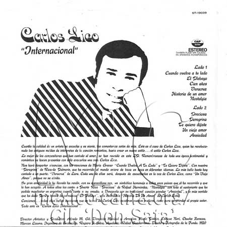 Tras - Carlos Lico Internacional