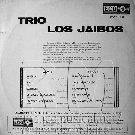 Tras - Trío Los Jaibos